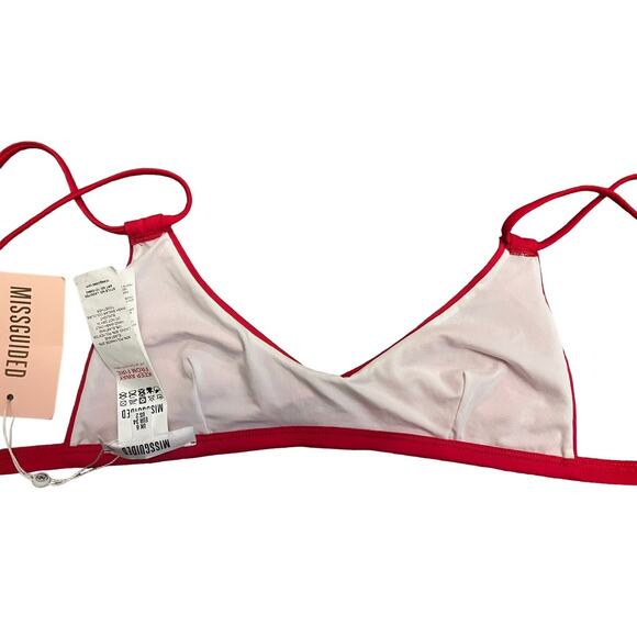 Missguided Bikini Top Red Size 2 NWT - Picture 6 of 12